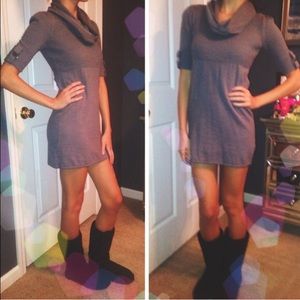 Gray Cowl neck sweater dress
