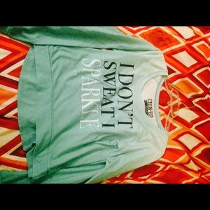 Cropped workout "I don't sweat I sparkle"