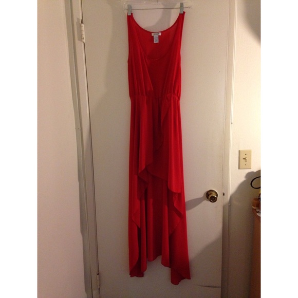 red high low dress