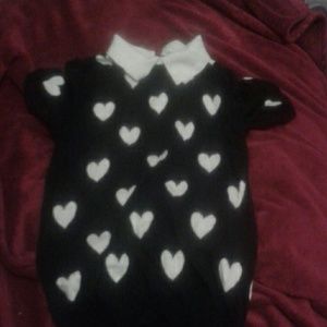 Hearted short sleeve sweater