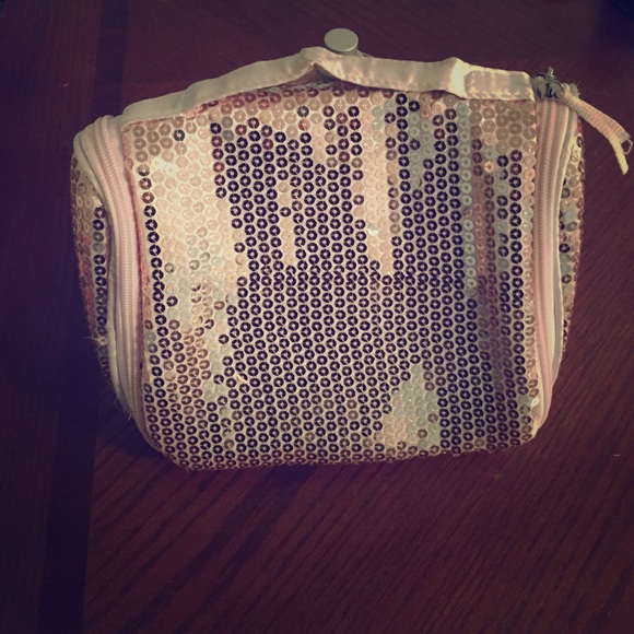 Sparkly overnight cosmetic bag with hanger!