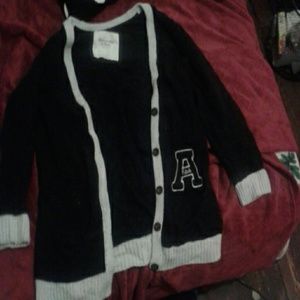 NAVY BLUE AND WHITE CARDIGAN