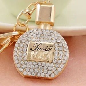️Bling diamond perfume Bottle key ring