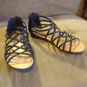 Black gladiator sandals