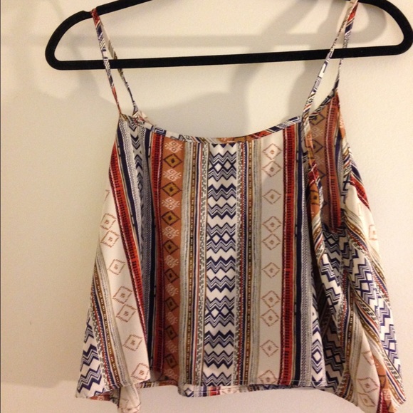 thin strap patterned crop top