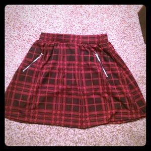 Fun red and black plaid skirt. NWOT