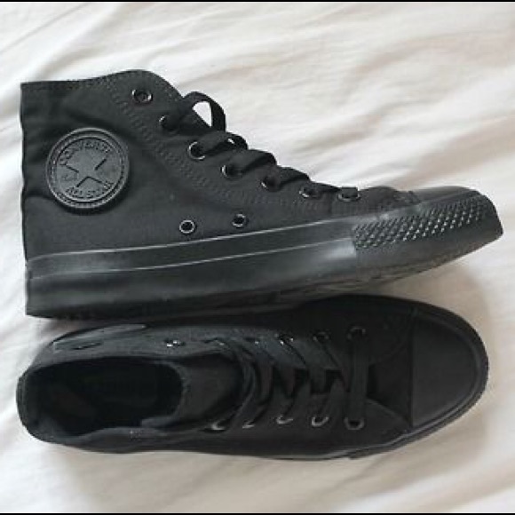 All black high top converse