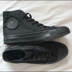 All black high top converse
