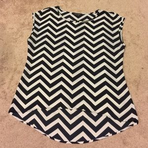 Black and white chevron blouse