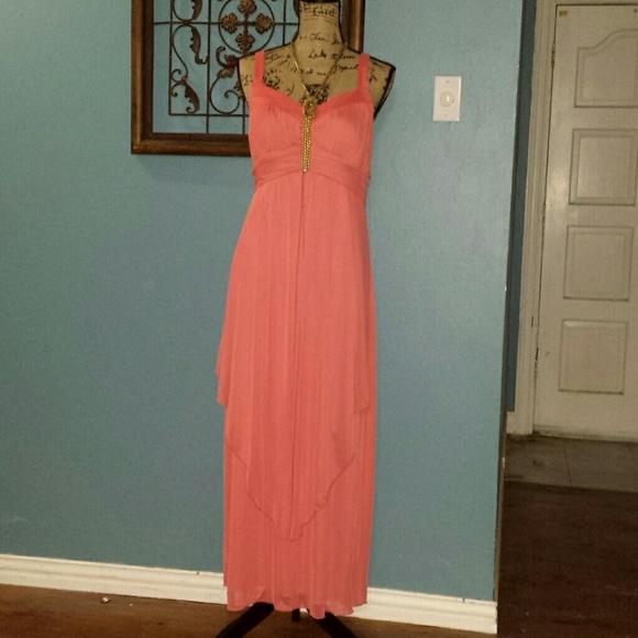Coral Greek style long dress
