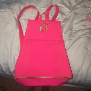 Monogrammed C pink backpack