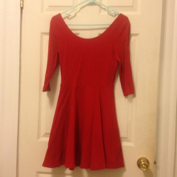 Red fit and flare dress