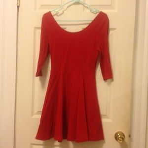 Red fit and flare dress