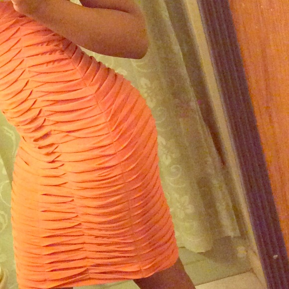Orange chiffon shell. Well fitting