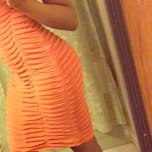 Orange chiffon shell. Well fitting