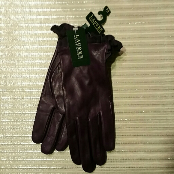 Authentic Ralph Lauren Leather Gloves M