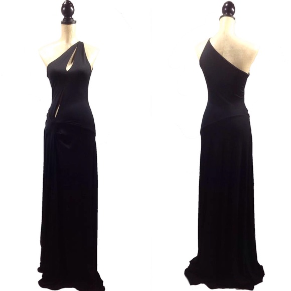 Black Sexy Cutouts High Slit Full Length Dress - Picture 2 of 4