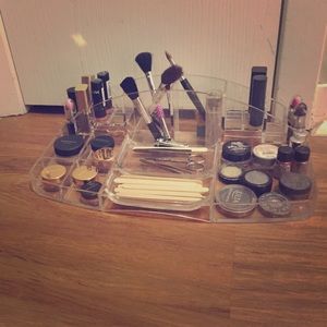 Acrylic makeup holder ( not including makeup)