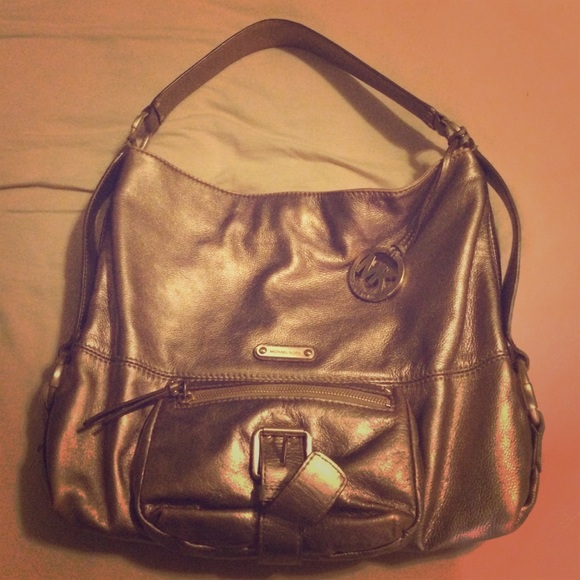 Michael Kors gold undersized hobo bag