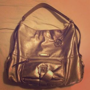 Michael Kors gold undersized hobo bag
