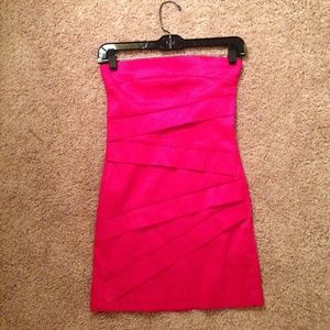 Size S - short strapless hot pink dress