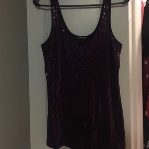 Dark plum sequence tank from express worn once