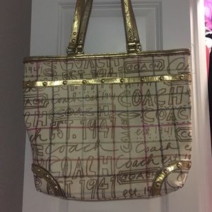 Large Coach scribble tote! Make an offer