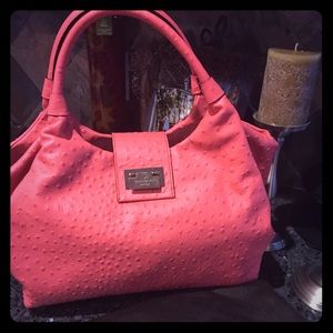 Brand New Kate Spade Coral Ostrich Purse