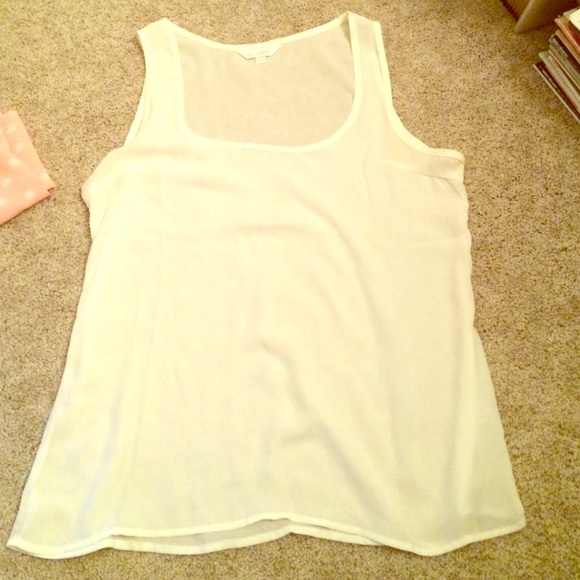 Charming Charlie Tops - White chiffon tank Charming Charlie Tops - White chiffon tank
