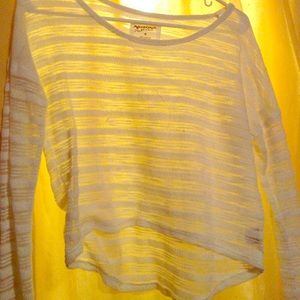 See through long sleeve white crop top