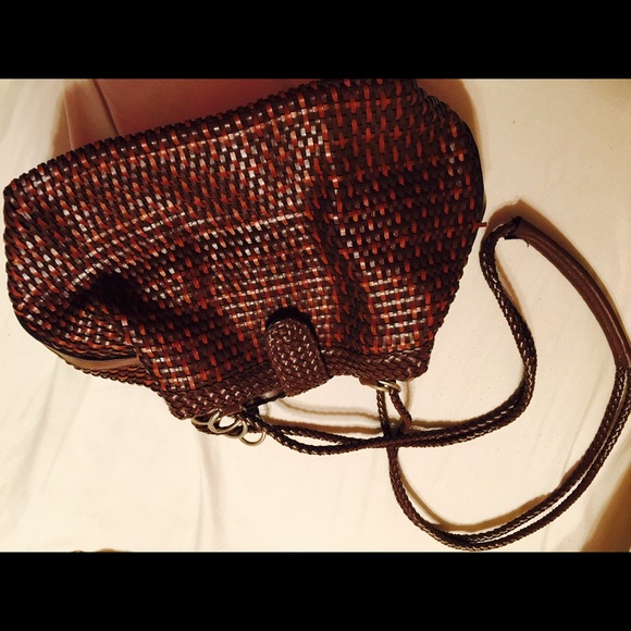 Brown woven purse