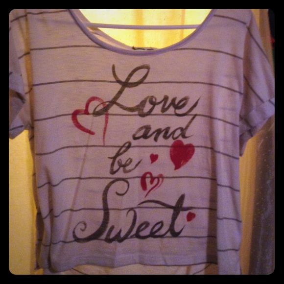 Large white and gray crop top
