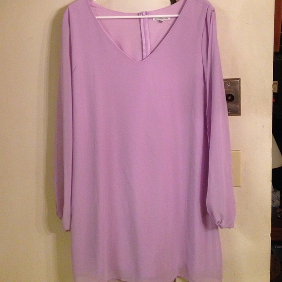 Lavander Colored Open Long Sleeve Dress