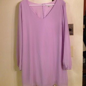 Lavander Colored Open Long Sleeve Dress