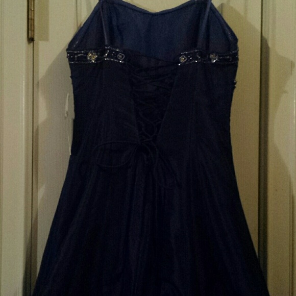 Beautiful dark blue prom dress NWT - Picture 4 of 4