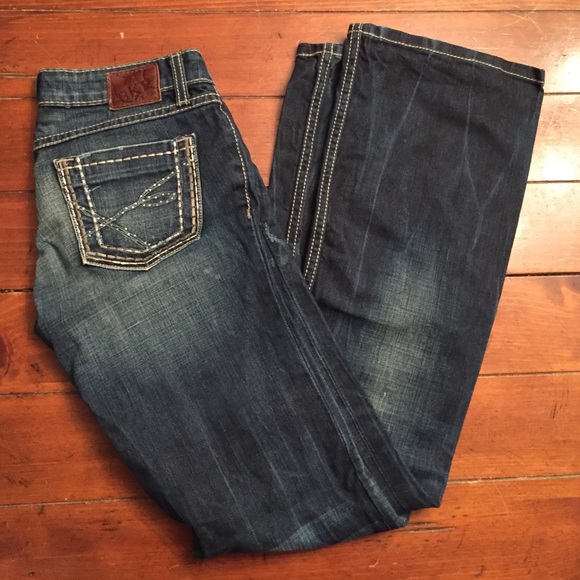 BKE dark wash boot cut jeans