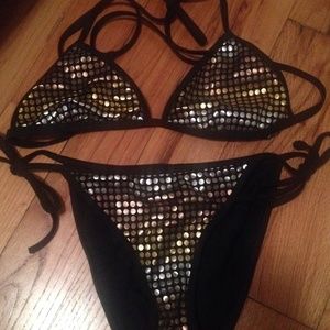 Black sparkly GUESS bikini