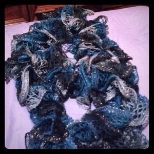 Blue Fluffy Scarf