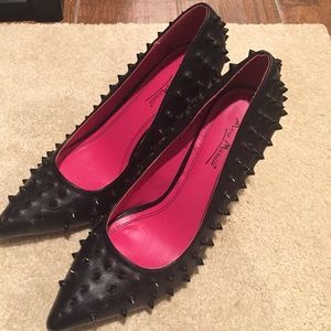 Like New Black Spiked Stilettos!