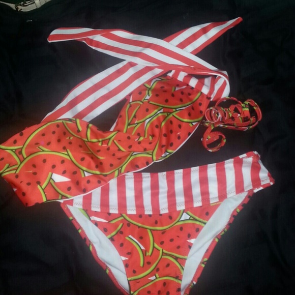 Watermelon & Striped Bikini