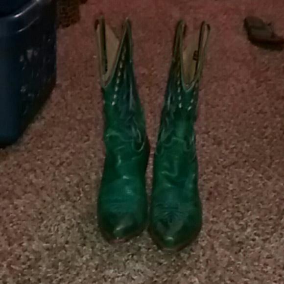 Turquoise justin cowboy boots wide width