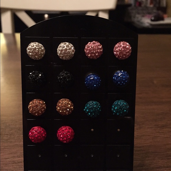 Pave crystal earrings