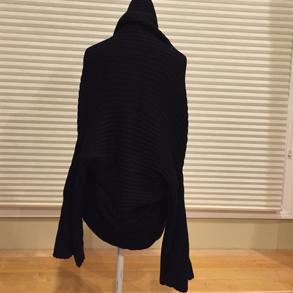 Aqua black cable sweater