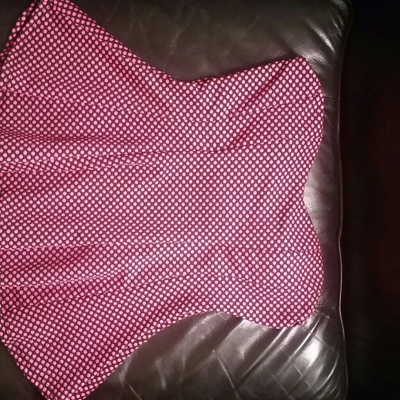 Cute Peplum Top*** black with bright pink dots