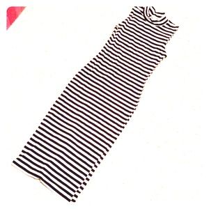 Creme and black stripe dress