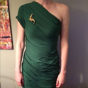 Green Halston dress