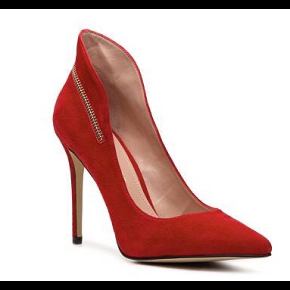 New Enzo Angiolini Suede Pumps (red)
