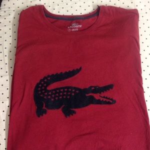 Authentic Lacoste burgundy tee