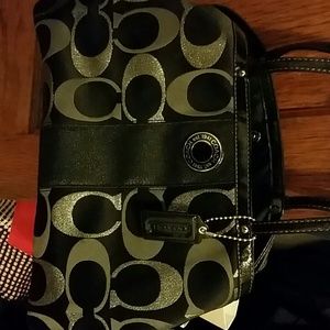 Coach black and silver