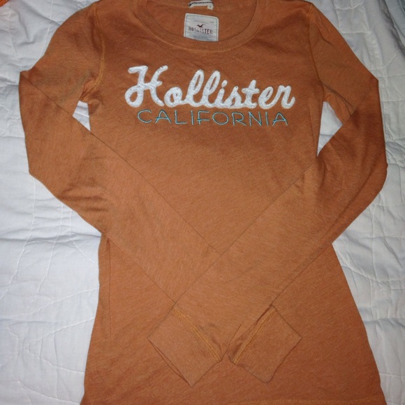 Hollister Orange Long Sleeve shirt